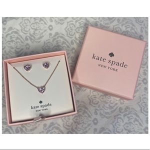 Kate Spade Heart earrings and matching necklace
